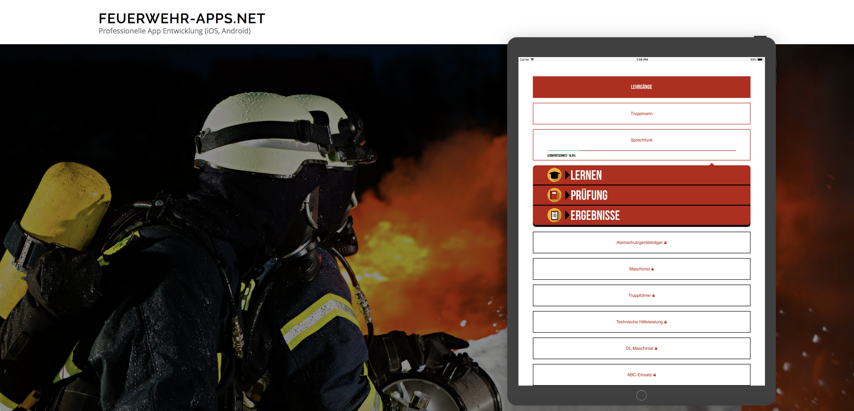 Feuerwehr Prüfungshilfe App für Tablet und iPad (Android & iOS)